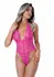 Heart Lace Teddy Deep Plunge Body with Heart Motif & Satin Bows