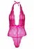 Heart Lace Teddy Deep Plunge Body with Heart Motif & Satin Bows