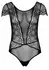 Floral Lace Mesh Teddy with Rhinestone Detail - Heart Pattern, Cap Sleeves