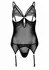 Underboob Cami Garter Set Lace & Mesh Adjustable Straps Black S/M