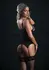 Underboob Cami Garter Set Lace & Mesh Adjustable Straps Black S/M