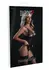 Underboob Cami Garter Set Lace & Mesh Adjustable Straps Black S/M
