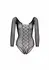 Dreamgirl Fishnet Crotchless Teddy with Faux Lace-Up Detail Black