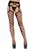 Leg Avenue June Diamond Net Opaque Stockings with Garter Belt Black