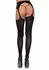 Leg Avenue June Diamond Net Opaque Stockings with Garter Belt Black