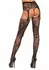 Leg Avenue Chelsea Floral Lace Stockings with Garter Belt Black One Size