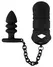 Black Velvets Silicone Intimate Cage Set with Grooved Plug & Chain 11.5cm