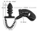 Black Velvets Silicone Intimate Cage Set with Grooved Plug & Chain 11.5cm