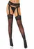 Satin Touch Garterbelt Stockings 20 Denier Lace Finish Black