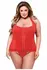 Baci Bustier Red 1X/2X - Elegant Lace-Up Corset with Front Closure