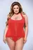 Baci Bustier Red 1X/2X - Elegant Lace-Up Corset with Front Closure