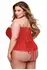 Baci Bustier Red 1X/2X - Elegant Lace-Up Corset with Front Closure