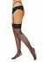 Leg Avenue Net Stockings with Lace Top - Elegant Floral Band, Black