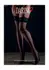 Leg Avenue Net Stockings with Lace Top - Elegant Floral Band, Black