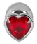 You2Toys Diamond Plug Medium - Aluminium Heart Red Gem 8.2 cm