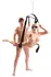 Bad Kitty Adjustable Intimate Swing with Flogger & Blindfold Set, Black