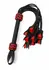 Genuine Leather Roses Whip - Elegant Red Rose Design, Braided Handle