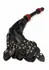 Ouch! Cat-o-Nine Tails Leather Whip with Studded Tails Black/Red