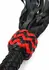Ouch! Cat-o-Nine Tails Leather Whip with Studded Tails Black/Red