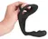 Black Velvets Silicone Intimate Ring with Plug and Perineum Bridge, Black