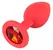 Colorful Joy Red Jewel Plug - Silicone, Decorative, 7.2 cm, Acrylic Gem