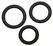 Lust 3 Silicone Intimate Rings Set Black - 3 Sizes