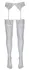 Cottelli Collection White Stockings Floral Lace 7 cm Top, Oeko-Tex