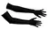 Cottelli Collection Long Black Satin Gloves S-L Elegant Stretch Fit