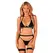 Obsessive Selinne 3-Piece Lingerie Set M/L Black & Pink Accents