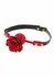 TABOOM Wild Roses Ball Gag Adjustable Silicone Rose Design Black