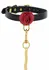 TABOOM Wild Roses Collar & Leash Set - Faux Leather, Decorative Rose