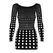 Obsessive Rocker Mesh Dress Black S/M/L - Off-Shoulder, Long Sleeve