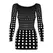 Obsessive Rocker Mesh Dress Black S/M/L - Off-Shoulder, Long Sleeve