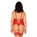 Obsessive Blossmina Plus Size Corset & Thong Red 4XL/5XL Adjustable Lace
