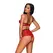 Obsessive Leatheria Red 2-Piece Lingerie Set S/M - Adjustable Straps & Mesh