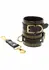 TABOOM Studded Ankle Cuffs Set Black-Gold Adjustable Luxury Design