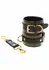 TABOOM Studded Wrist Cuffs Set Black & Gold Adjustable Design