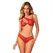 Obsessive Atenica Red Lace 2-Piece Lingerie Set M/L Adjustable Bra