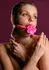 Taboom Malibu Rose Ball Gag Silicone Adjustable Strap Red