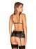 Obsessive Figurea Lingerie Set 3-Piece Black Lace L/XL Adjustable Fit