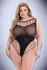 Baci Diamonte Bodysuit Black QS - Sheer High-Cut Glamour Lingerie