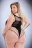 Baci Diamonte Bodysuit Black QS - Sheer High-Cut Glamour Lingerie