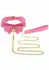 Taboom Malibu Collar and Leash Pink Vegan Leather Gold Details
