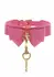 Taboom Malibu Collar and Leash Pink Vegan Leather Gold Details