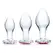 Glas Heart Jewel Glass Plug Set 3 pcs - Graduated Sizes, Red Base Accent