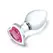 Glas Heart Jewel Glass Plug Set 3 pcs - Graduated Sizes, Red Base Accent