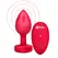 b-Vibe Heart Vibrating Remote Plug M/L Red - 15 Modes, Silicone, USB