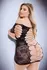 Baci Corset Front Long Sleeve Mini Dress Black Queen Size