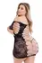 Baci Corset Front Long Sleeve Mini Dress Black Queen Size