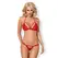 Obsessive 838-SET-3 L/XL Red Lace Bra & Thong Set with Decorative Jewels